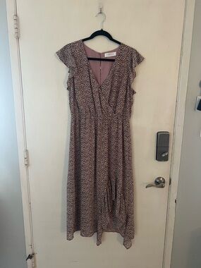 Floral Blush Wrap Maxi Dress